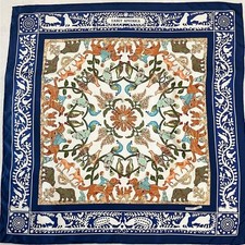 Hermes Carré 90 EARLY AMERICA Navy Silk Scarf W/Tags No Box Used.