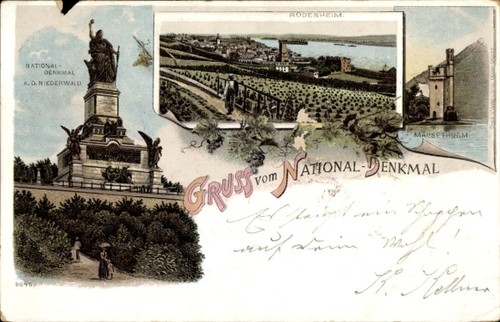 Litho rüdesheim rhein - am,