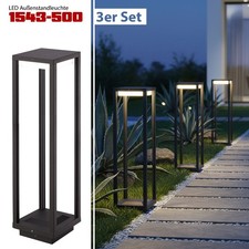 3x LED Außenleuchte IP54 Außen Standleuchte 230V Gartenleuchte Wegeleuchte 1543