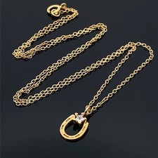 KETTE & HUFEISEN ANHÄNGER AUS 925/- SILBER VERGOLDET MIT ZIRKONIA SCHMUCKJAGD