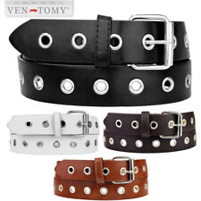 VEN-TOMY • LOCH-ÖSEN GÜRTEL AUS KUNSTLEDER PUNKGÜRTEL NIETENGÜRTEL BIKER VT20