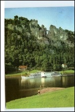 DDR Postkarte Elbe Schiff bei