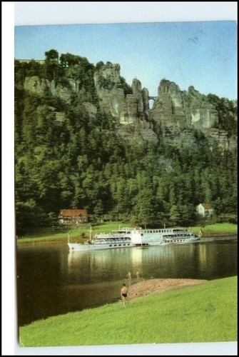 Ddr postkarte elbe schiff bei - postkarte,