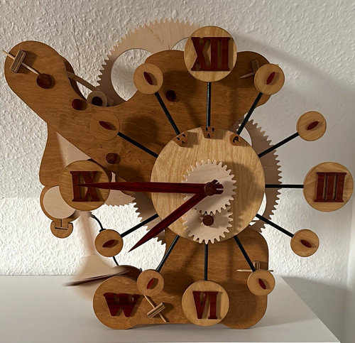 Holz uhr analog mit - holz,