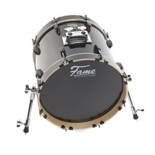 Fame Maple Standard BassDrum, 16"x14", Ahorn, Schwarz Hochglanz, Chrom Hardware