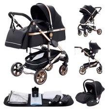 3 In 1 Kinderwagen Komplett-Set Zusammenklappbar Babywagen Kinderwagen Buggy