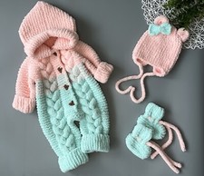 Baby Handgestrickte Set Gr 56/62