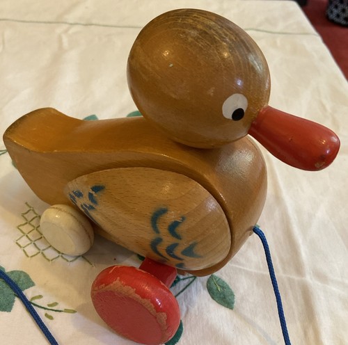 Vintage holz nachzieh ente - vintage,