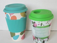 2 Bambus-Becher Coffee-to-go Becher Kaffeebecher
