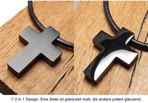 Kreuz kette schwarz stark - kreuz,