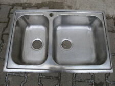 Einbauspüle Edelstahl Doppelbecken ca. 78 x 50 x 19 cm