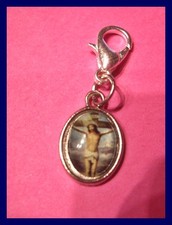 JESUS Kreuz Heiligen Charms Anhänger Kettenanhänger Karabinerverschluß NEU (a54)