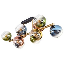 HOFSTEIN Cesaro Deckenlampe aus Metall/Glas Schwarz/Gold/Blau/Grün/Kupfer/Klar