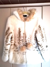 schöne Felljacke vegan Grösse 40  weiss 