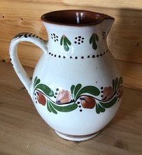 Krug Milchkrug Kanne aus Keramik , handbemalt 1950er -1970er Jahre DDR