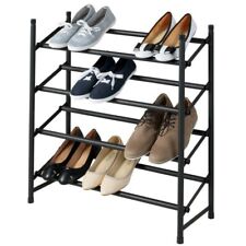 Teleskop-Schuhregal, Schuhablage, Schuhschrank, 62-115 cm, schwarz, WENKO