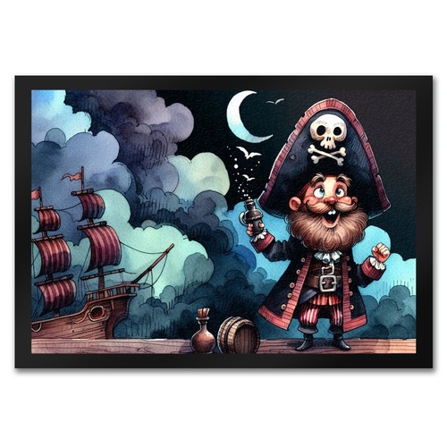 Lustiger pirat fußmatte 35x50 - fußmatte,
