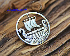 Silberbrosche Wikinger Drachenboot,Gewandschließe, 925 Silber,Kelten,Viking