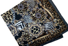 Seidentuch Costantino Roma 85x89cm Leopard Schal Halstuch Kopftuch Tücher
