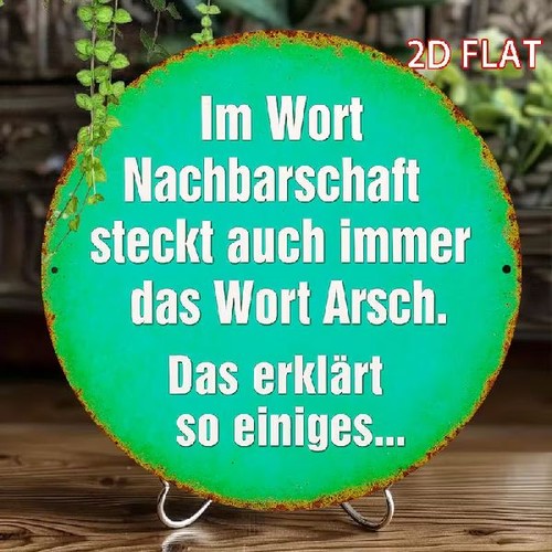 Blechschild rund - , in