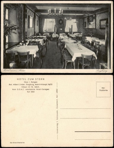 Ansichtskarte siegburg hotel - ansichtskarte,