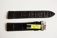 Echt ALLIGATOR FULLCUT Uhrenband Kautschukfutter schwarz od braun 20mm - auch XL