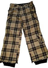 BURTON Women Stow Cargo Snowboard Ski Winter Schnee Hose beige Tartan kariert M