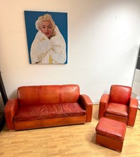 Brocantique Club Chair Collection Designer Art Déco Möbel Set- Jacques Adnet