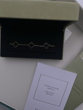 Van Cleef & Arpels Alhambra Armband Onyx 18K Gold 5 Motive Damen Schmuck Neu