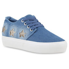 Damen Denim Plateau Sneaker