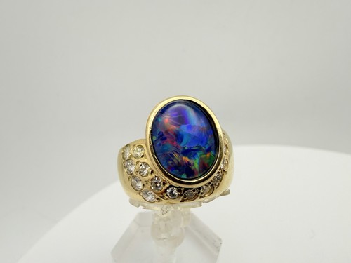 Diamant opal ring 14k - diamant,