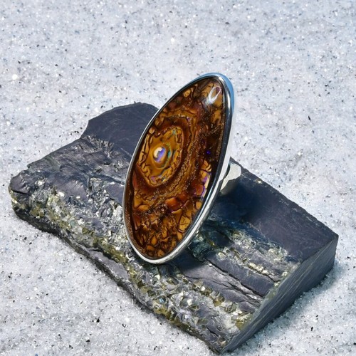 Boulder opal ring - opal, 925er