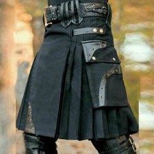 Herren Kilts Mittellanger Rock Traditioneller Schottenrock Schottischer Kilt