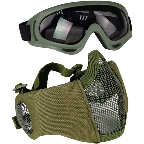 Airsoft schutzmaske brille set - airsoft,