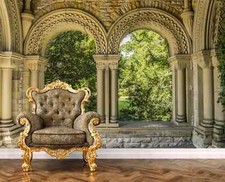 Steinmauer Bögen Gartenblick