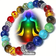 7 Chakra Armband aus Naturstein, Energieausgleich & Harmonie,  Echte Edelsteine