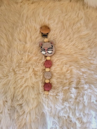 Schnullerkette mit holzclip - mit,