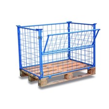 Palettenrahmen f. Industriepalette, Längsseite klappbar, Gitterbox