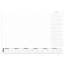 PuK Schreibtischunterlage Papier Kalender 2026 DIN A2 25 Blatt Kantenschutz