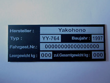 TYPENSCHILD ANHÄNGER MASCHINE