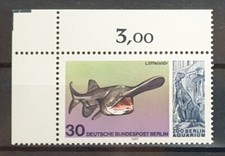 Berlin 1977 ** Mi 553 Aquarium 30Pf vom Eckrand Ecke Bogenecke oben links (282A)