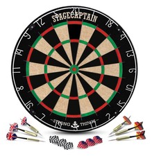 B-WARE Profi Dartscheibe Sisal Dartboard Bristle Board 6 Steeldart Pfeile Set