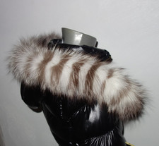 Fuchs Pelz Kapuze Kragen Echt Fellkragen 70cm Silberfuchs Pelzkragen Jacke Parka