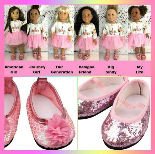 Puppenschuhe einhorn - 18",