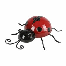 Deko Marienkäfer aus Metall Dekofigur Gartendeko Gartenfigur Käfer 16x13,5cm
