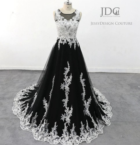 Schwarz weiß ivory brautkleid - weiß,