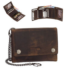 Greenland Montana RFID Bikerbörse Geldbörse Geldbeutel Kette braun Leder 191
