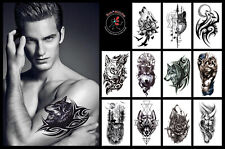 Faketattoo groß Wolf Wald Mut