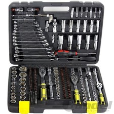 KNARRENKASTEN STECKSCHLÜSSEL-SET WERKZEUGKOFFER 216-teilig 1/4" 3/8" 1/2"