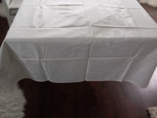 Weiße Festliche Damast Tischdecke 125 X 210 cm